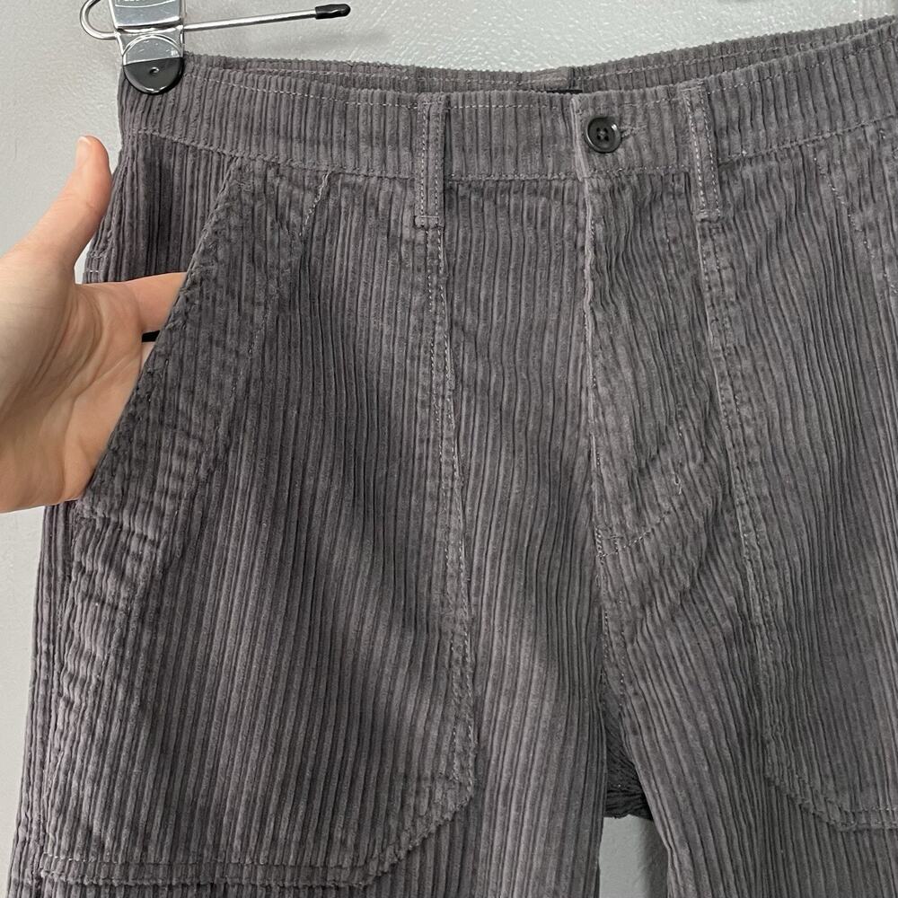 Prana Corduroy Pants Womens Size 6 Gray High Rise Wide Leg Organic Cotton Casual - Picture 4 of 15